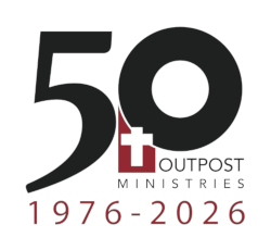 Combination of the Outpost Ministries logo with the number 50 and the years 1976-2026 underneath.